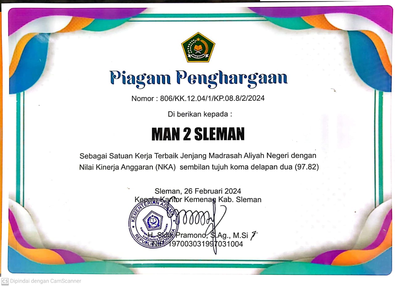 Penghargaan Satuan Kerja Terbaik dengan Nilai NKA 97,82