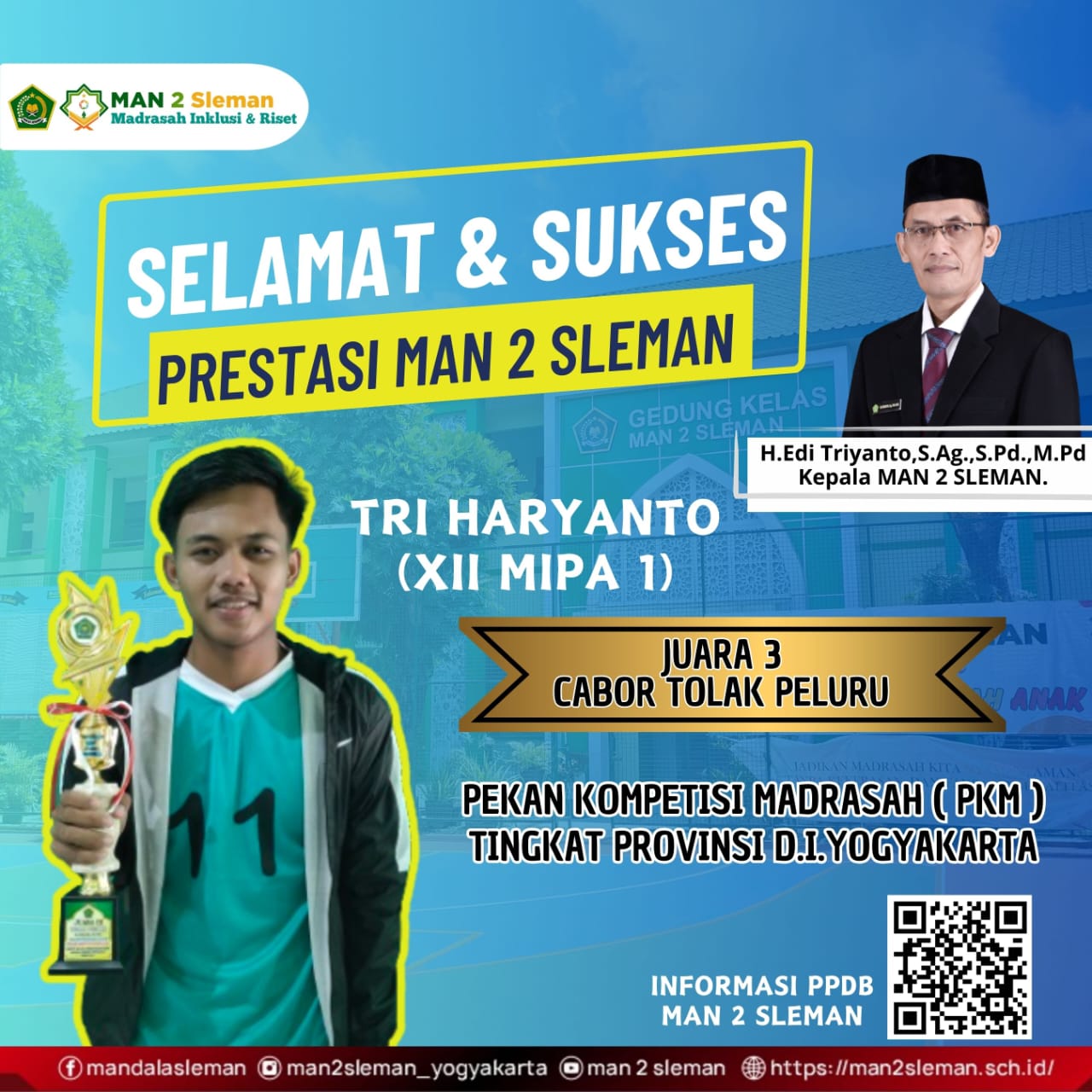 Juara 3 Cabor Tolak Peluru PKM Tingkat DIY