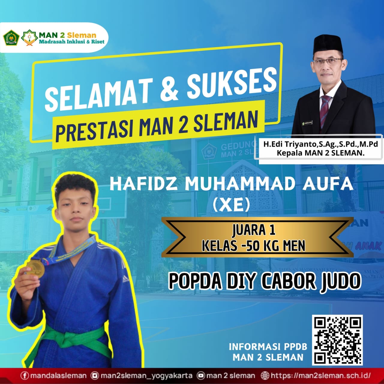 Juara 1 Kelas -50 KG Men POPDA DIY CABOR JUDO