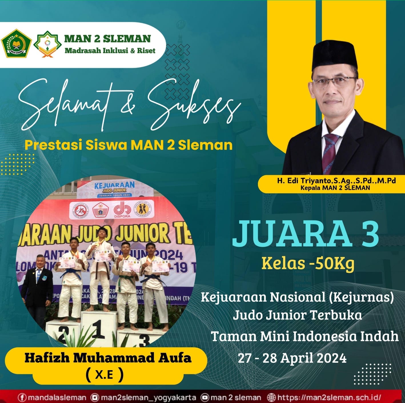 Juara 3 Kelas -50 KG KEJURNAS Judo Junior Terbuka