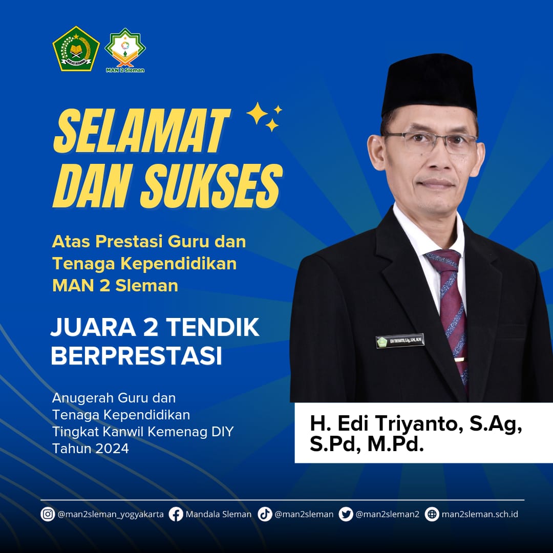 Juara 2 Tendik Berprestasi Tingkat Kanwil Kemenag DIY