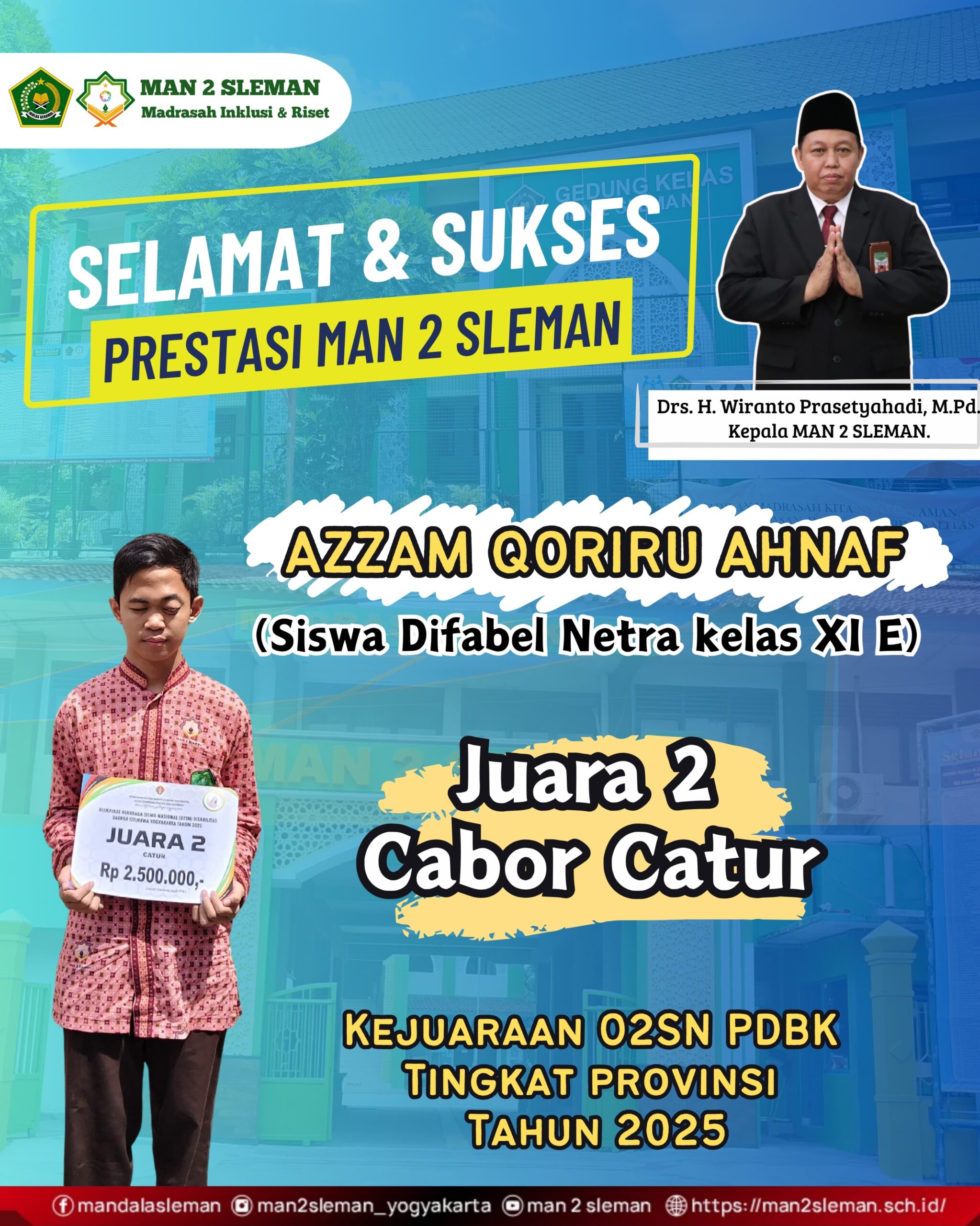 Juara 2 Cabor Catur Kejuaraan O2SN PDBK Tingkat DIY