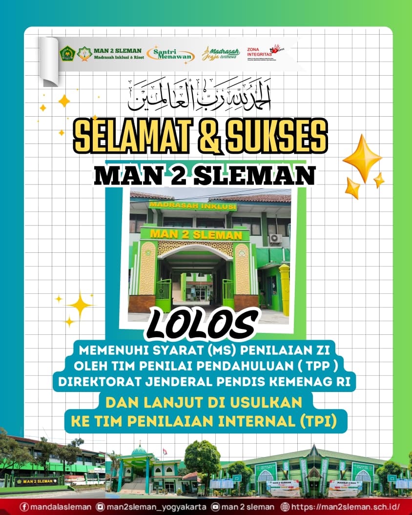 MAN 2 Sleman Lolos Penilaian TPP