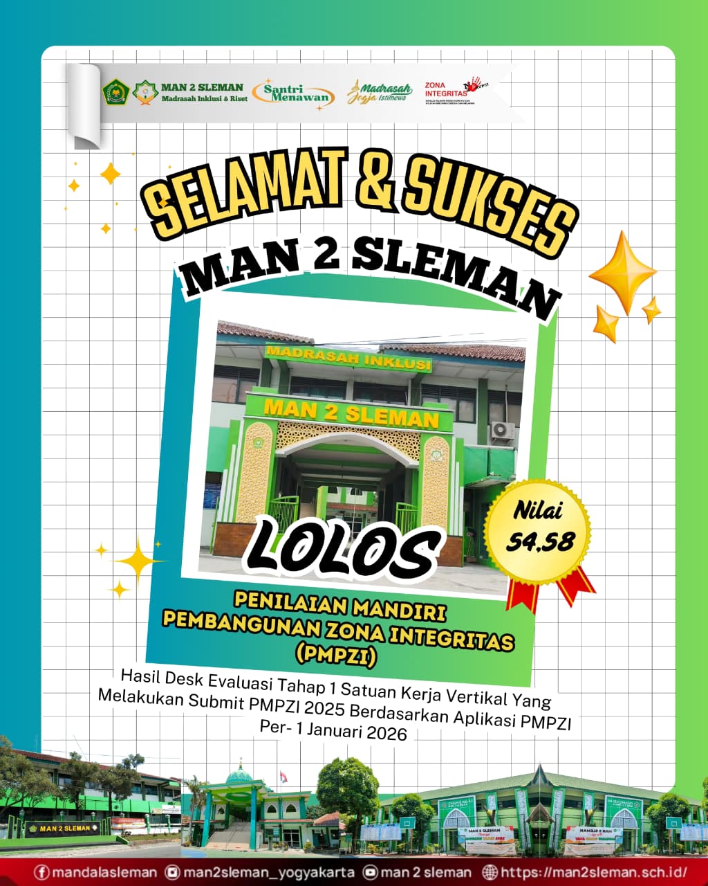 MAN 2 Sleman Lolos Desk Evaluasi Tahap 1 PMPZI Tahun 2025