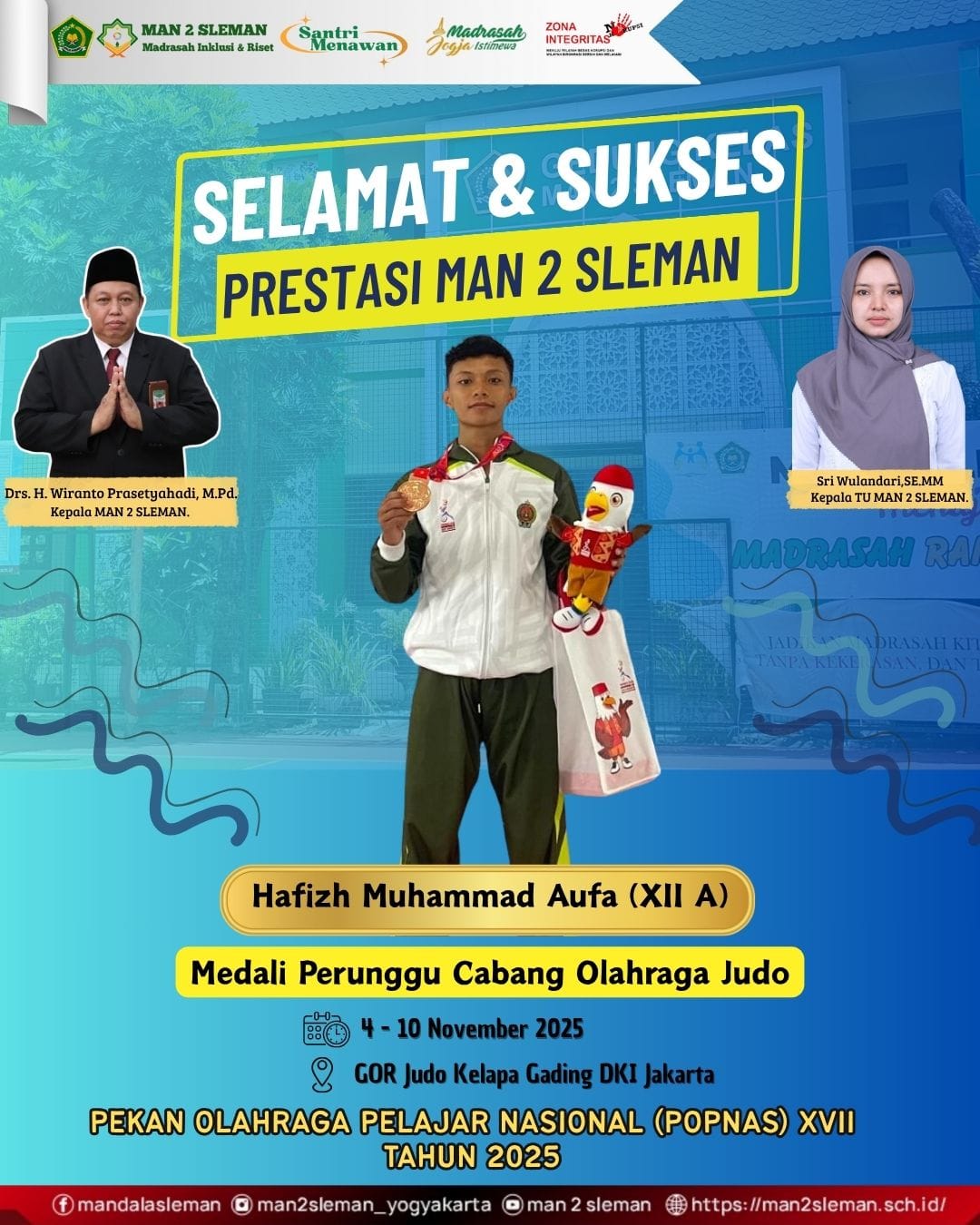 Medali Perunggu Cabang Olahraga Judo POPNAS XVII